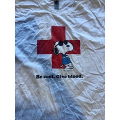 American Red Cross Snoopy Joe Cool Be Cool Give Blood T-Shirt White Large 2023