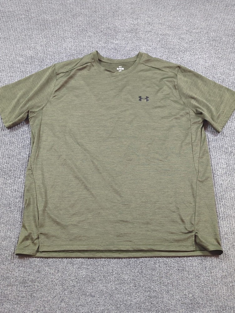 Under Armour Shirt Mens XL Green Short Sleeve Loose Fit Performance