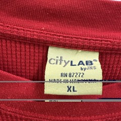 Lot (2) City Lab Classic Waffle Thermal Long Sleeve Brown/Red Shirt Mens XL