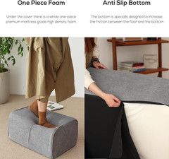 Bean Bag Chair Single Seated Foam Sofa Armless Floor Sofa with High Density Foam