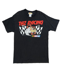 Vintage Looney Tunes Taz NASCAR Racing Graphic T-Shirt 90s Sz L