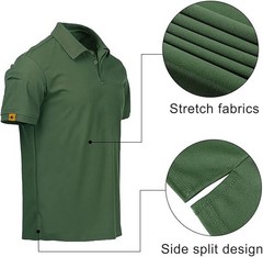 Men’s Polo T-Shirt Quick Dry Tactical Combat Short Sleeve Team Work Casual Shirt