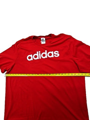 Adidas Mens T-Shirt Red Logo 2XL Short Sleeve Crew Neck Cotton Tee