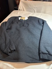 Bronze Eagle Sherpa Lined Waffle Knit Henley Shirt XL Charcoal Grey