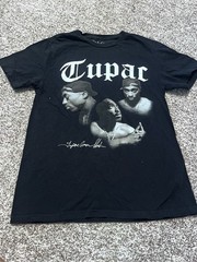 2Pac Tupac Shakur Graphic T-Shirt Black Band Rap Tee Men’s Small 2024 Bravado