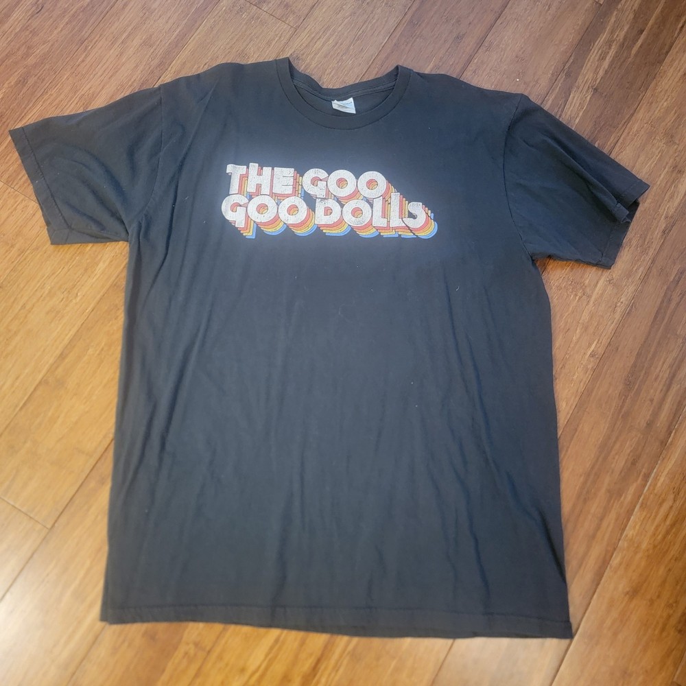 Bay Island Sportswear Goo Goo Dolls Black Graphic Crew Neck T-Shirt Mens 2XL