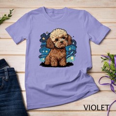 Brown Maltipoo Starry Night Van Gogh Maltipoo Mom Dad Owner Unisex T-shirt