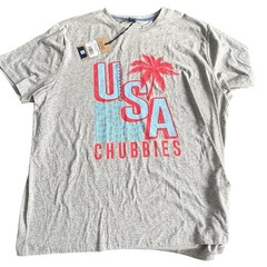 Chubbies USA Palm Tree Graphic T Shirt Gray Men’s XL New With Tags