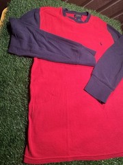 Polo Ralph Lauren Colorblock Waffle-Knit Thermal Long-Sleeve Shir Size L