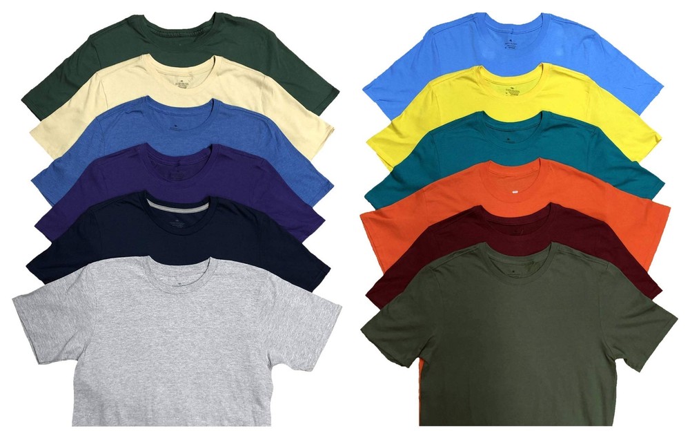 SOCKS’NBULK Mens Cotton Crew Neck Short Sleeve T-Shirts (12 Pack Mix, 6X-Large)