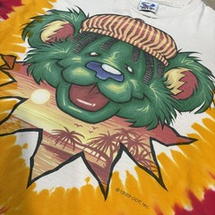 Vintage 1999 Liquid Blue Grateful Dead Rasta Bears Tie Dye Band T-Shirt Medium