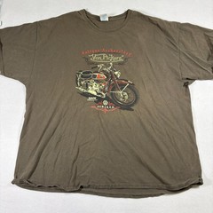 Biker Tshirt 3XL Brown Graphic T Shirt Von Pickers Motorcycle Vintage Grunge Tee