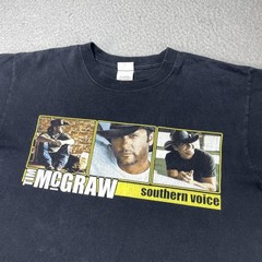 Tim McGraw Shirt Mens Medium Black Southern Voice Tour 2010 Country Graphic Tee