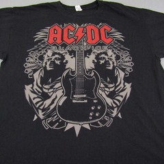 ACDC Shirt Mens Extra Large Black Ice Angus Young Hard Rock Band Concert Tee Y2K