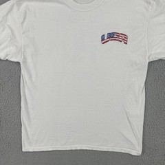 Vintage Hanes Heavyweight 50/50 Large White T Shirt 9-11-01 God Bless America