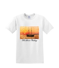 T-Shirt S to 2XL 3XL – sailboat SEA is CALLING yacht sunset beach resort waves