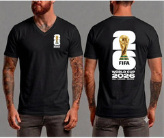 World Cup 2026 V Neck T-Shirt Football Soccer USA Worldcup Tee Logo Softstyle