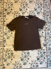 Adidas Originals Brown Embroidered Trefoil Logo T-Shirt Large Back Logo Men’s