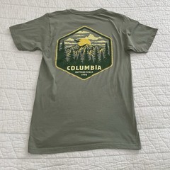 2Pc Columbia Men’s Navy Green Graphic Logo Cotton T-Shirt Short Sleeve S