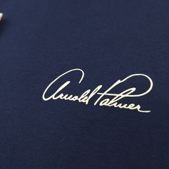Puma x Arnold Palmer T-Shirt -M- Navy Bay Hill Club Golf Signature Map Stretch