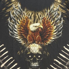 Jay’s Rock Men XL Tie Dye Eagle Skull Graphic T-Shirt Rhinestone Biker Tee