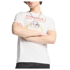 PUMA F1 Dts Graphic Race Crew Neck Short Sleeve T-Shirt Mens White Casual Tops 6