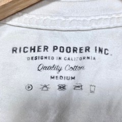 Richer Poorer V-Neck Tee Men Medium White Organic Short Sleeve Made in USA Shirt
