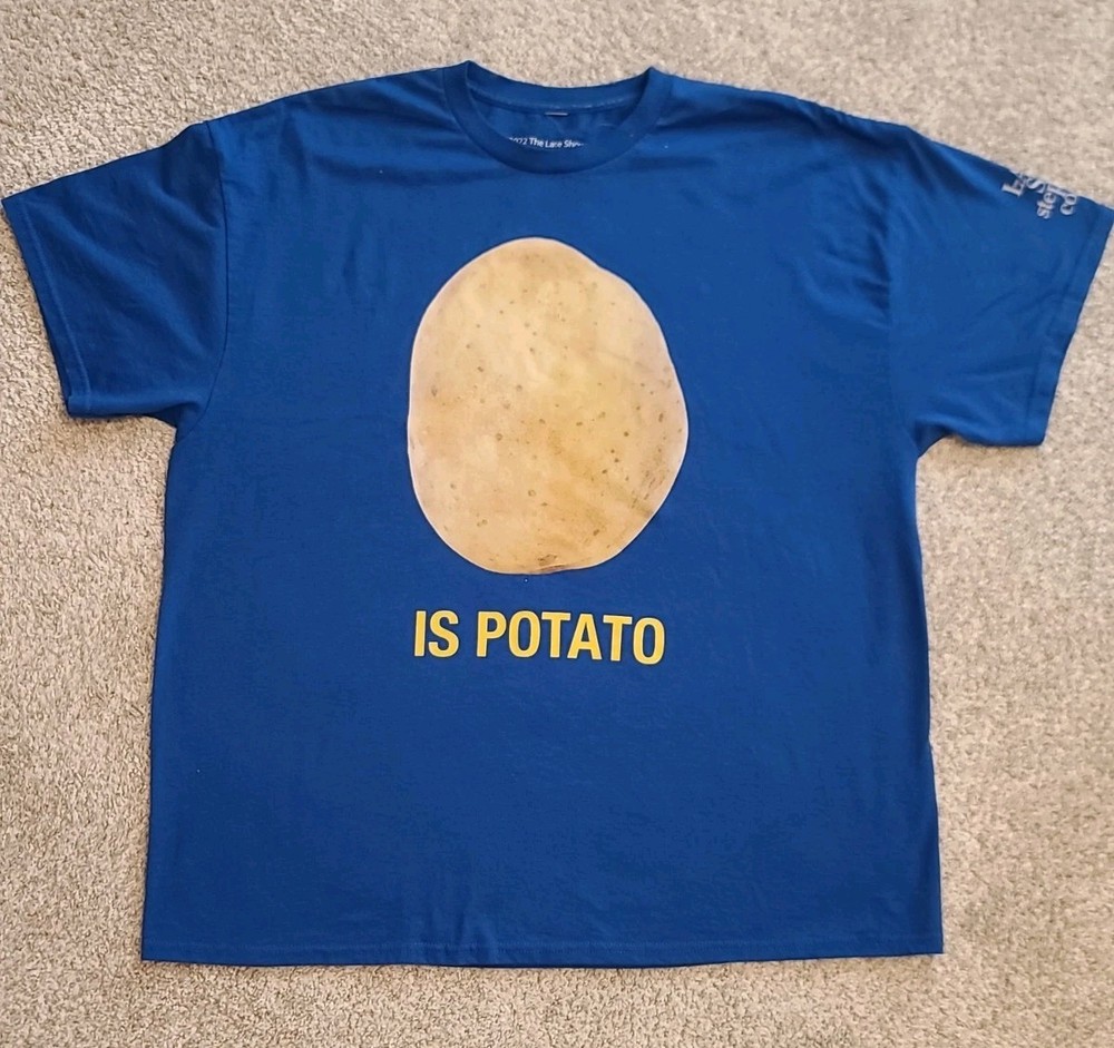 IS POTATO 2022 T-SHIRT – STEPHEN COLBERT LATE SHOW – BLUE – SIZE XL – OFFICIAL