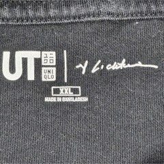 UT ROY LICHTENSTEIN x UNIQLO BLACK T-SHIRT SIZE XXL EMBROIDERED POW! COMICSTRIP