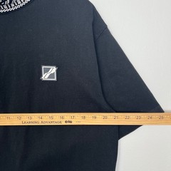 WE11DONE High Neck Logo 1/2 T-Shirt Mens Black Short Sleeve Graphic Logo XS