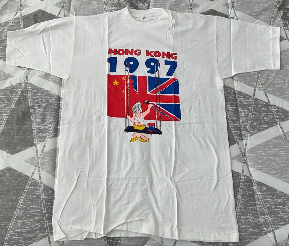 Vintage XL Hong Kong 1997 42 End British Rule T-shirt Chinese Independence NEW