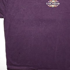 Vintage Las Vegas Shirt Graphic Purple Burgandy Jerzees Large Mens L Tee 90s