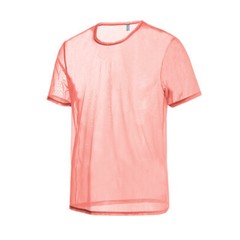 ZONBAILON Mens Sexy Soft Mesh Fitted Shirt Top Short Sleeve T-Shirts