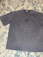 Gymshark T Shirt Tie Dye Acid Wash Super Baggy XL Gray Black Oversized Boxy