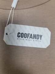 NWT~COOFANDY Men’s T Shirt Short Sleeve Crew Neck Tee Shirt LARGE 1-Pocket BEIGE