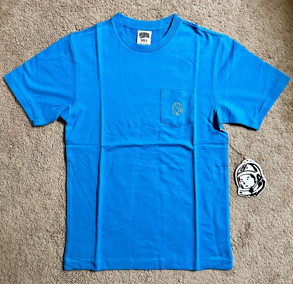 Billionaire Boys Club BBC Crewneck SS Pocket T-Shirt Malibu Blue Mens Small NEW