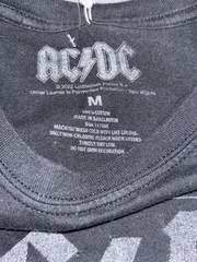 Brand New Tags AC/DC Black Long Sleeve Shirt With Blue Plaid Sleeves SizeMedium