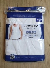 Mens Jockey Essentials Tank Tops, Size Small, 3 pack S/CH White