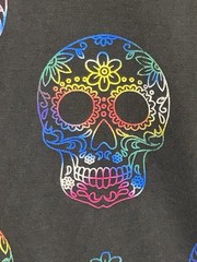 Drill Clothing Company Shirt Mens Large Black Dios De Los Muerto Skull Skater