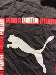 Puma Shirt Mens Large Black Graphic Logo Crew Neck Jersey Casual Tee Top