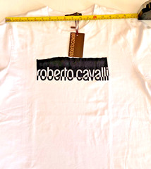 Roberto Cavalli White Logo Graphic Tee Size XL NWT$299