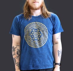 Stonewashed Cotton T-Shirt – Chakra – Dark Blue – S/M/L/XL – New
