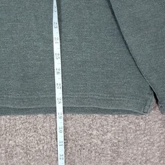 Weatherproof Vintage Henley Shirt Mens L Green Long Sleeve Thermal Waffle Knit