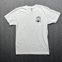American Apparel Diving Swallow Tattoo T-Shirt Mens M White Graphic Oakland CA