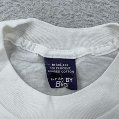 Vintage Blank White BVD Shirt Mens XS/Small Crewneck Combed Cotton Plain Tee
