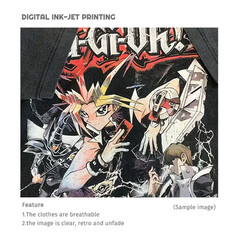 Anime Y-Yu Gi Oh T Shirts Men Retro Vintage Washed Yugi Muto Printed T-Shirt Ove