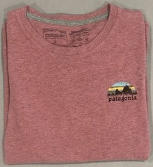 Patagonia Men’s Responsibill-Tee T-shirt S Red Logo Double Sided Outdoor Sports