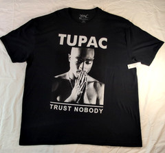 TUPAC Trust Nobody Black Graphic T Shirt 2024 Mens Size 3XL Rap Hip Hop