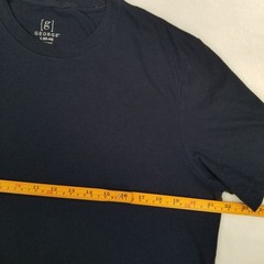 G George Navy Blue Basic Shirt Men’s Large Short Sleeve Crew Neck Classic Casual