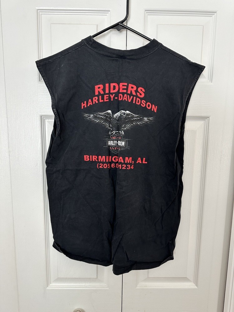 Harley Davidson T Shirt Sz Large Birmingham AL Riders SLEEVELESS